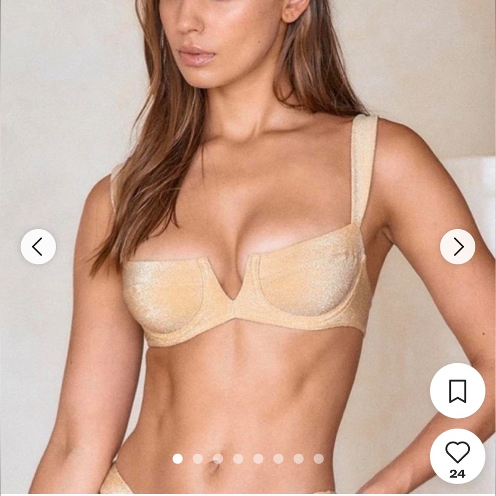 (2 piece set) Monday Swimwear Gold